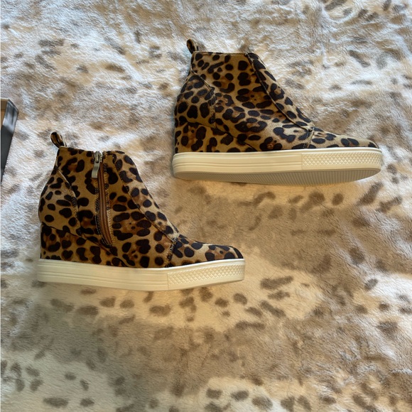 Leopard Wedge Bootie - Picture 2 of 4